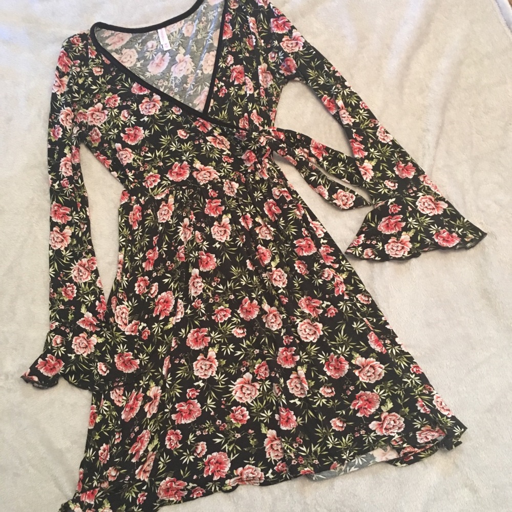 Xhilaration Floral Wrap Dress